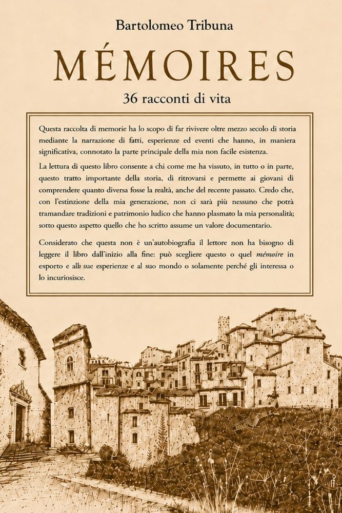 Copertina del libro "Mémoires" di Bartolomeo Tribuna, pubblicato con PubblicaOra